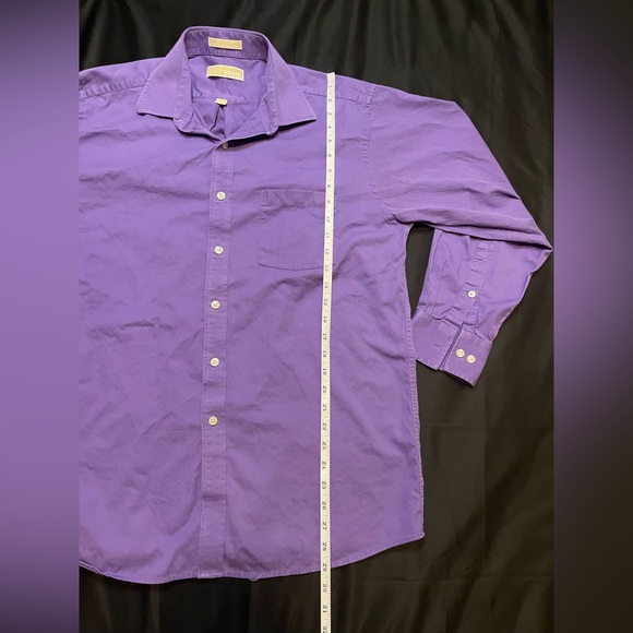 *SALE* Michael Kors Mens 16 1/2, 32/33 Purple Long Sleeve Button Classic Fit - Picture 6 of 8